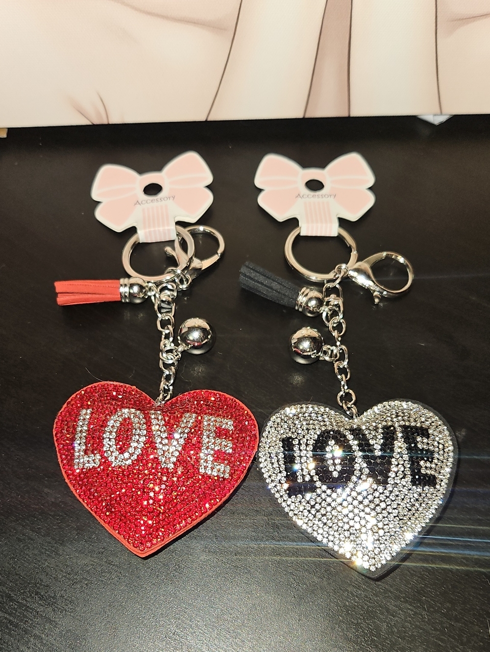 Rhinestone Heart 'LOVE' Keychain Nwt